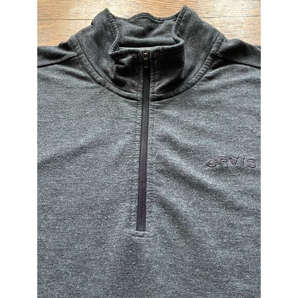 ORVIS Gray 1/4 Zip Mock Neck Long Sleeve Shirt Mens sz M - Picture 3 of 12